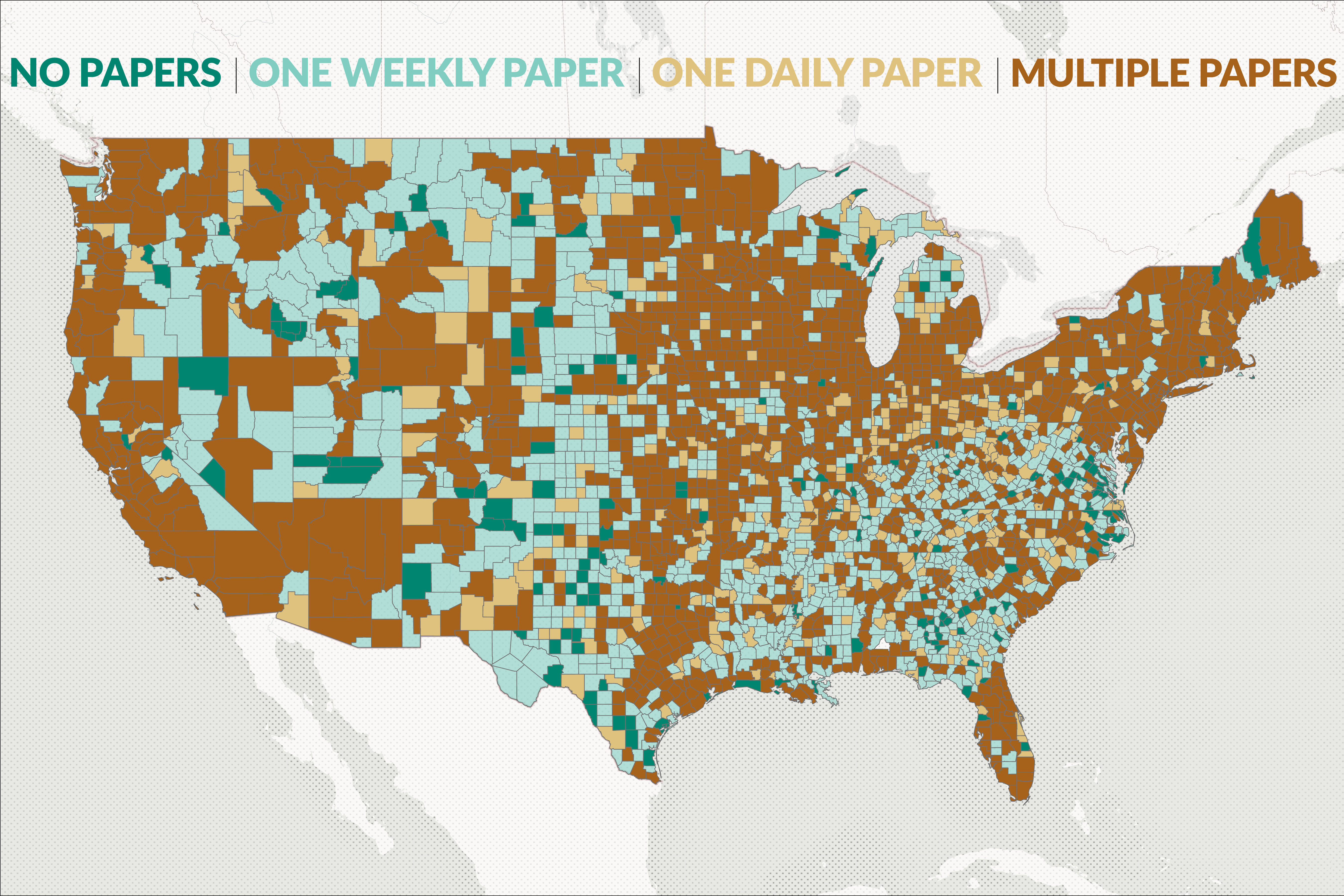 All US Counties and their Newspaper Status