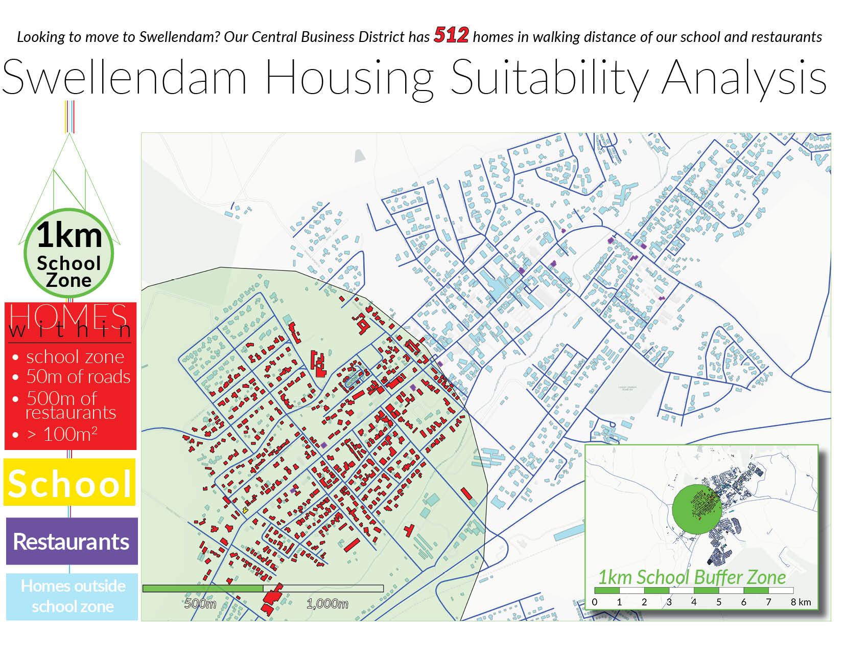 Housing Suitability Analysis around Swellendam South Africa's School